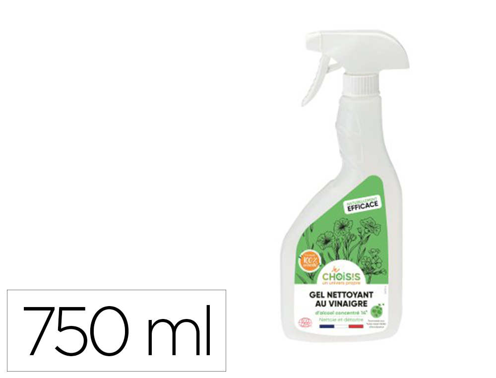 GEL NETTOYAGE HPS AU VINAIGRE ALCOOL AROMATISE EUCALYPTUS   FLACON 750ML