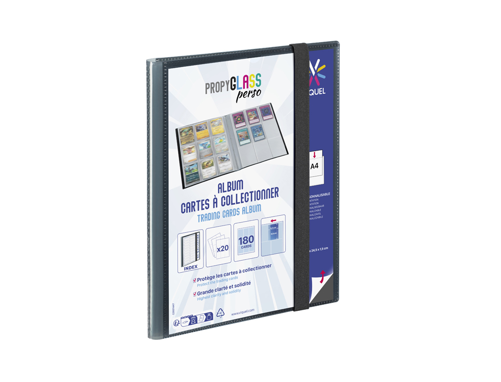 ALBUM VIQUEL CARTES A COLLECTIONNER A4 PROPYGLASS   PERSONNALISABLE