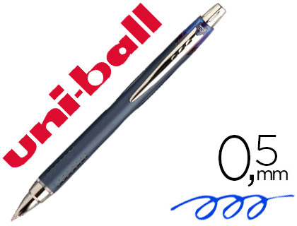 STYLO-BILLE UNIBALL JETSTREAM RT CRITURE MOYENNE 0.5MM ENCRE GEL RTRACTABLE GRIP ANTIGLISSE AGRAFE MTAL COLORIS BLEU