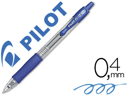ROLLER PILOT G2 7 FUN ECRITURE MOYENNE 0.4MM ENCRE GEL RETRACTABLE CORPS TRANSLUCIDE GRIP CAOUTCHOUC BLEU NUIT