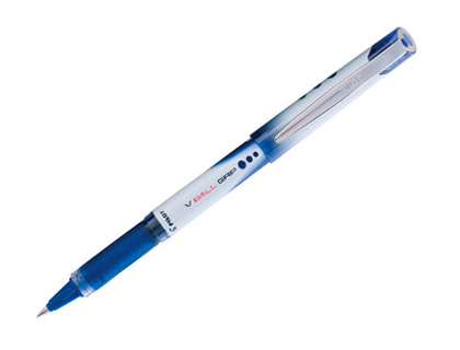 ROLLER PILOT VBALL GRIP CRITURE LARGE 1MM POINTE ACIER INOXYDABLE NIVEAU ENCRE LIQUIDE VISIBLE GRIP CAOUTCHOUC BLEU