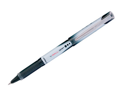ROLLER PILOT VBALL GRIP CRITURE LARGE 1MM POINTE ACIER INOXYDABLE NIVEAU ENCRE LIQUIDE VISIBLE GRIP CAOUTCHOUC NOIR