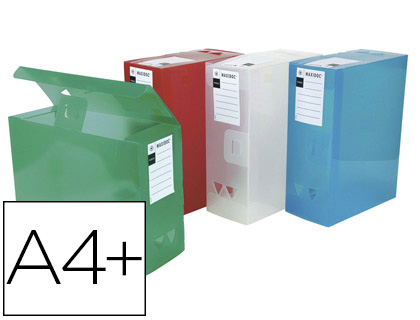 BOTE RANGEMENT VIQUEL MAXI DOC PROPYGLASS TRANSLUCIDE A4+ DOS 120 MM FERMETURE CLICK 2 ANNEAUX PRHENSION ASSORTIS