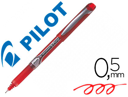 STYLO PILOT V7 GRIP CRITURE MOYENNE 0.5MM CLIP MTAL GRIP PRHENSION NIVEAU ENCRE LIQUIDE VISIBLE 1600M CRITURE ROUGE