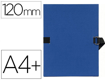 CHEMISE EXACOMPTA CARTON PAPIER TOIL 240X320MM DOS EXTENSIBLE 120MM SANGLE COTON BOUCLE CRANTE COLORIS MARINE