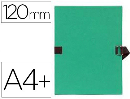 CHEMISE EXACOMPTA CARTON PAPIER TOIL 240X320MM DOS EXTENSIBLE 120MM SANGLE COTON BOUCLE CRANTE COLORIS VERT CLAIR