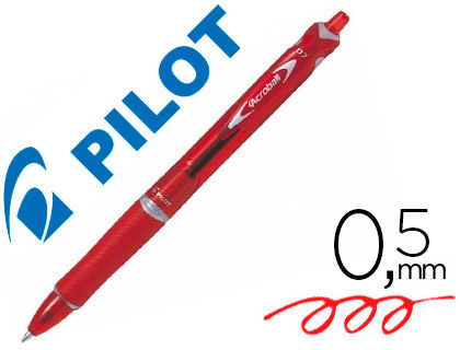 STYLO-BILLE PILOT RT ACROBALL BEGREEN CRITURE MOYENNE 0.5MM RTRACTABLE GLISSE EXTRME CORPS COULEUR ENCRE ROUGE