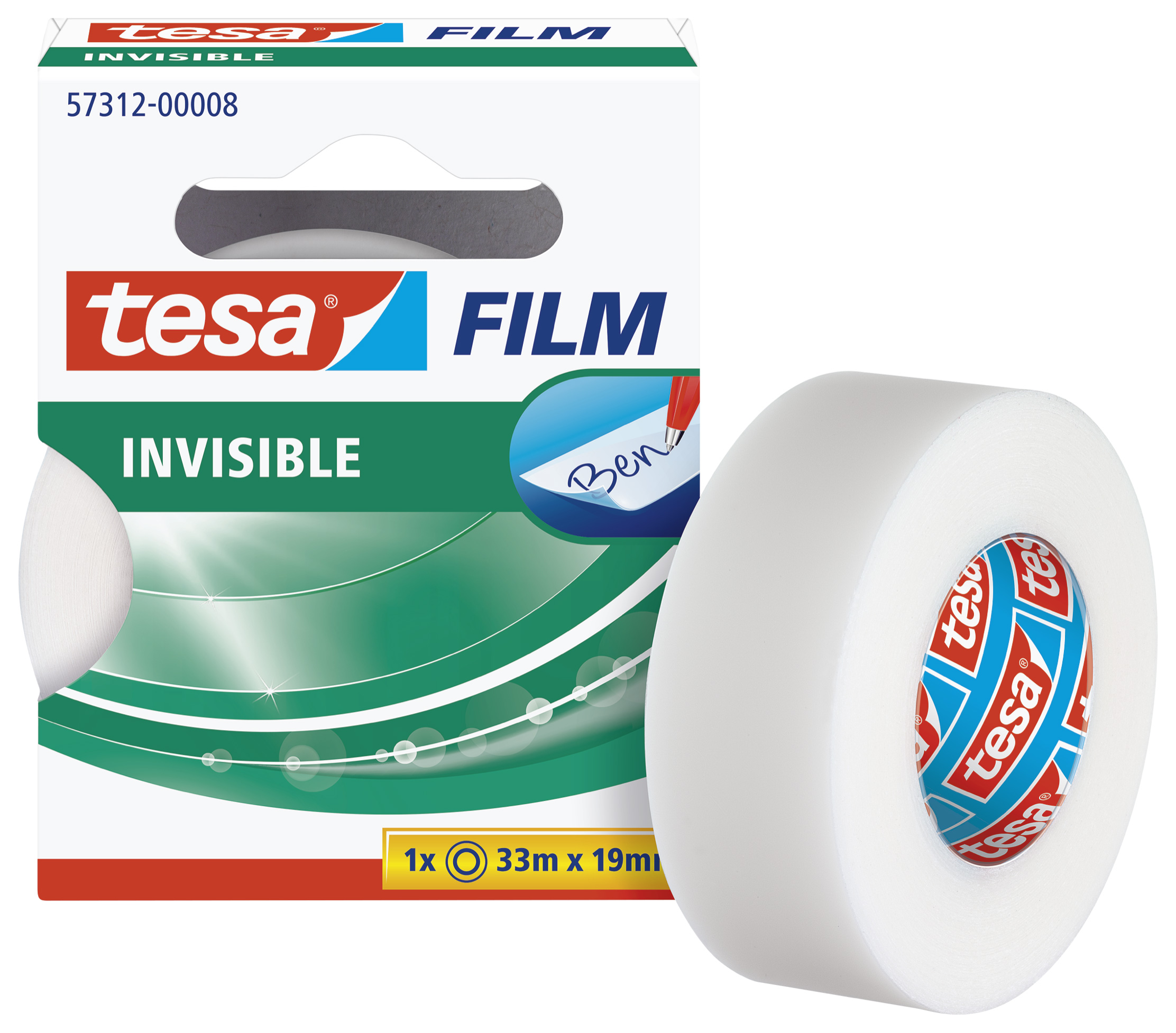 RUBAN ADHSIF TESA INVISIBLE RSISTANT POLYPROPYLNE CRITURE STYLO-PLUME ENCRE GEL 19MMX33M BOTE INDIVIDUELLE