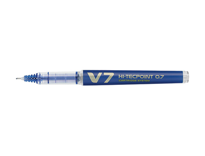 ROLLER PILOT V7 RECHARGEABLE CRITURE MOYENNE 0.5MM NIVEAU ENCRE LIQUIDE VISIBLE COLOGIQUE RGULATEUR DBIT BLEU