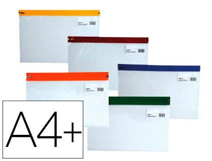 POCHETTE ENVELOPPE ZIP 405X260MM TOUS USAGES COLORIS ASSORTIS