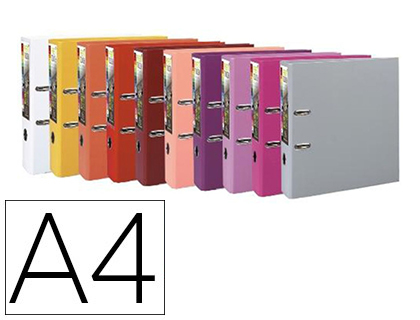 CLASSEUR LEVIER EXACOMPTA PREM'TOUCH POLYPROPYLNE A4+ DOS  80 MM COULEURS ASSORTIS OFFICE