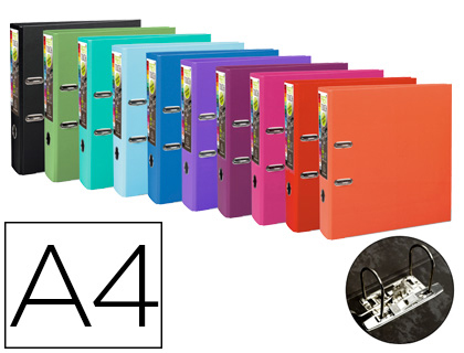 CLASSEUR LEVIER EXACOMPTA PREM'TOUCH POLYPROPYLNE A4+DOS 80MM COULEURS ASSORTIS TENDANCE