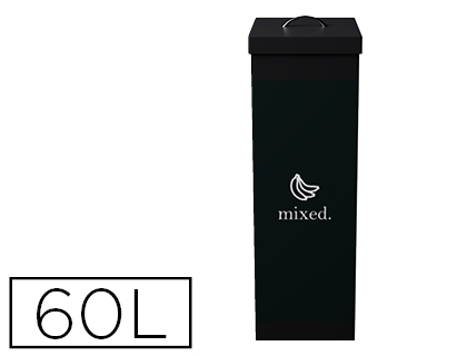 CORBEILLE PAPERFLOW TRI SLECTIF DCHETS MIXTES 60L POLYSTYRNE CHOC HAUTE RSISTANCE ROBUSTE COLORIS NOIR
