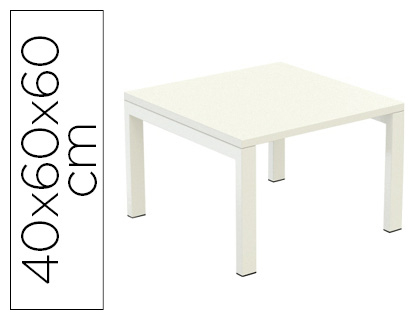 BUREAU PAPERFLOW EASYDESK 60X60CM PIEDS ACIER LAQU BLANC PLATEAU BLANC