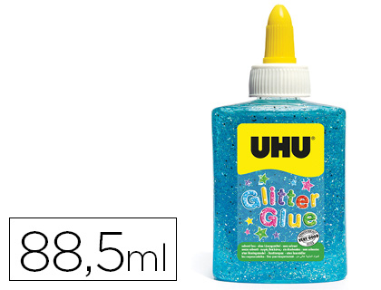 COLLE PAILLETE UHU COLORIS BLEU 88,5ML