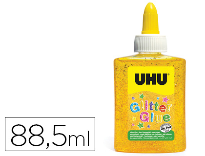 COLLE PAILLETE UHU COLORIS JAUNE 88,5ML