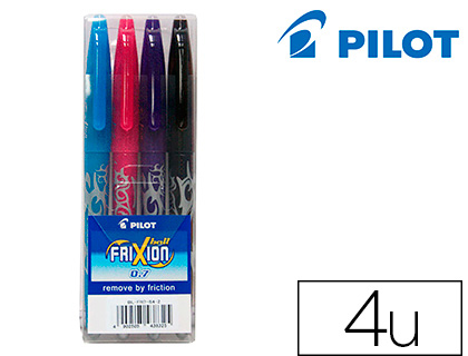 ROLLER PILOT FRIXION BAL POINTE MOYENNE 0,7MM ENCRE EFFAABLE TUI CHEVALET RSISTANT 4 UNITS NOIR BLEU ROUGE VERT