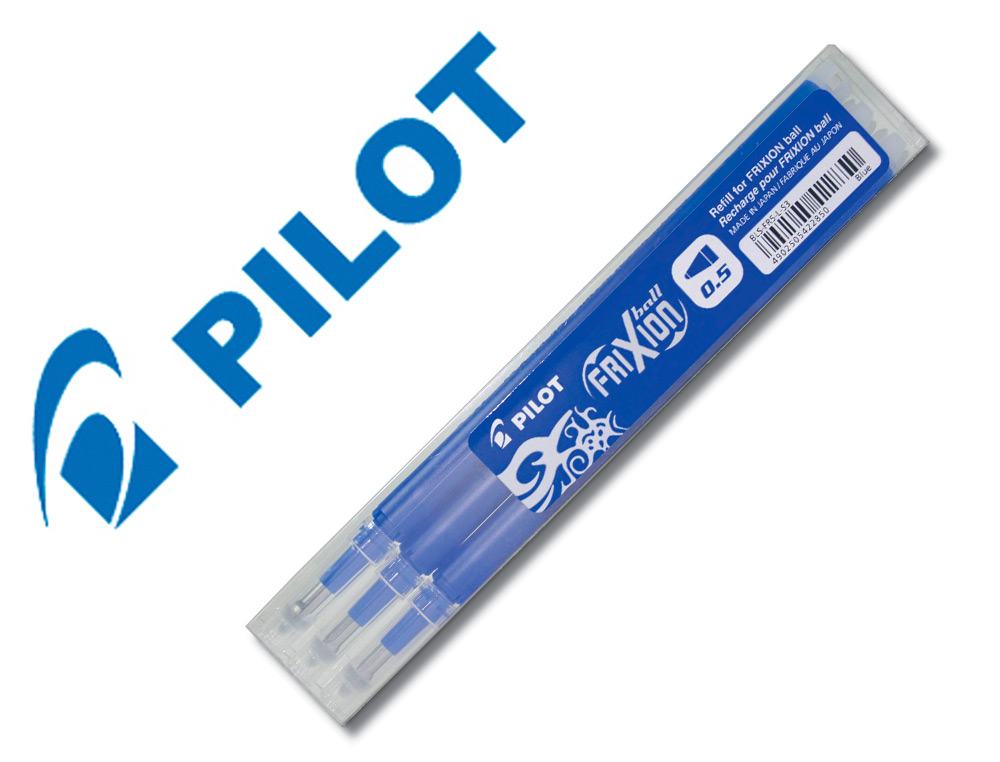 RECHARGE ROLLER PILOT FRIXION BALL POINTE FINE COLORIS BLEU SET 3 UNITS