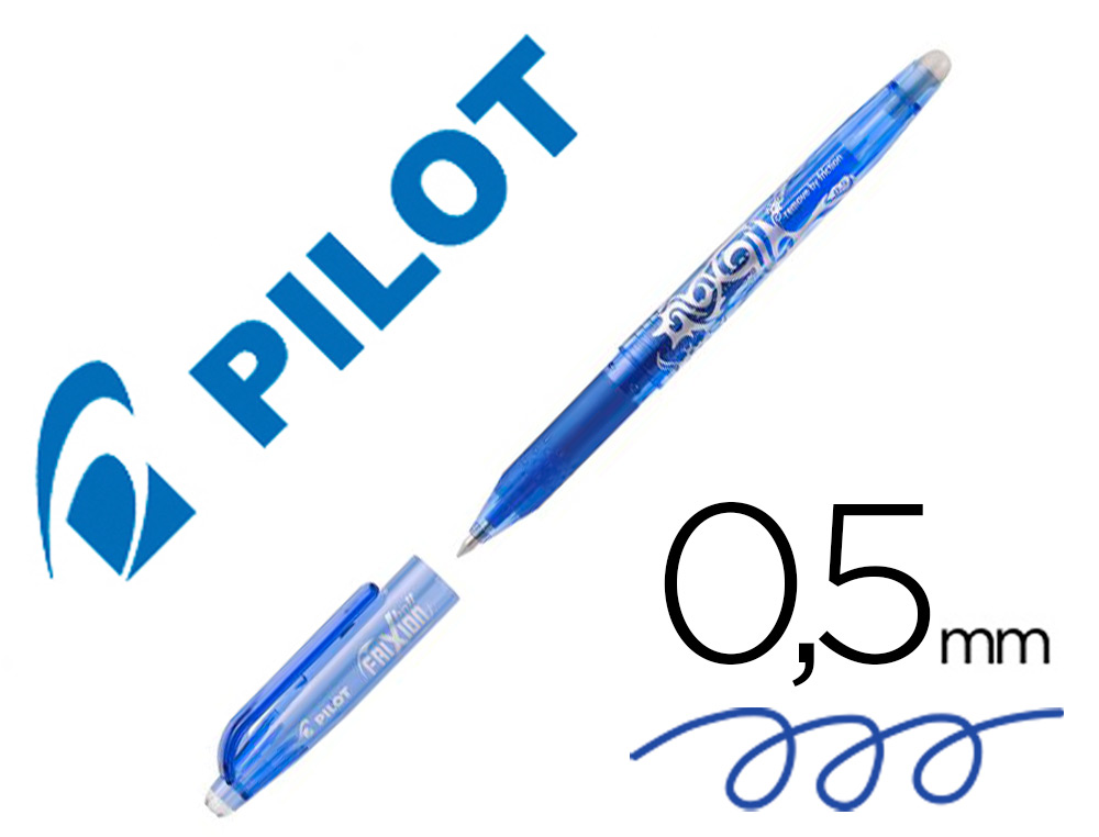 ROLLER PILOT FRIXION BALL ENCRE GEL POINTE FINE COLORIS BLEU