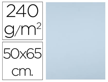 PAPIER CARTONNE LIDERPAPEL 50X65CM 240GR COLORIS BLEU    PAQUET 25 FEUILLES