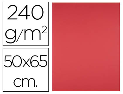 PAPIER CARTONNE LIDERPAPEL 50X65CM 240GR COLORIS ROUGE   PAQUET 25 FEUILLES