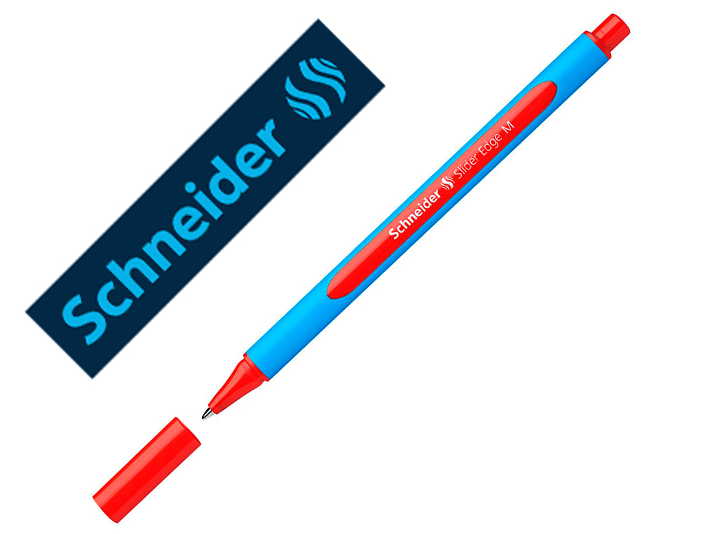 STYLO-BILLE SCHNEIDER SLIDER EDGE POINTE MOYENNE COLORIS   ROUGE