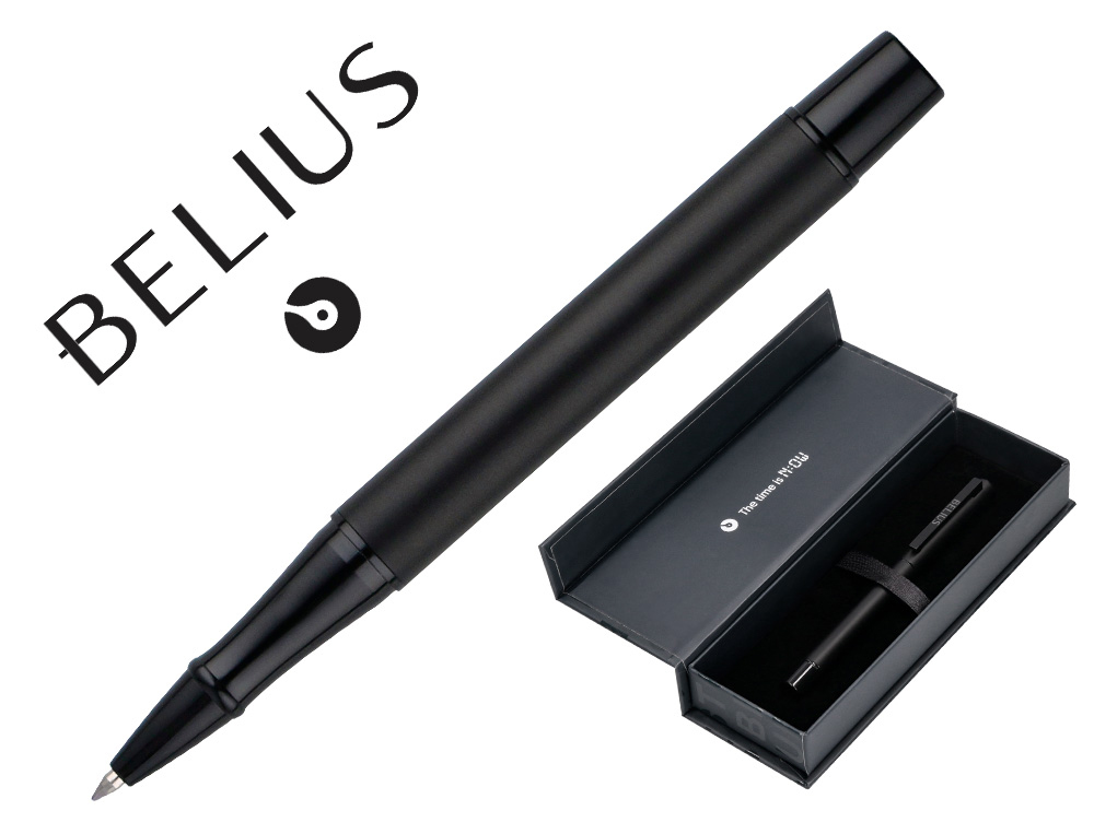 ROLLER BELIUS UNSTOPPABLE MONOCHROME ALUMINIUM ENCRE    NOIRE COLORIS NOIR DANS       COFFRET CADEAU
