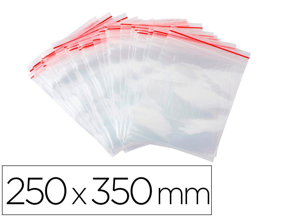 SACHET PLASTIQUE REFERMABLE Q-CONNECT DIM.250X350 MM      SACHET DE 100 UNITES