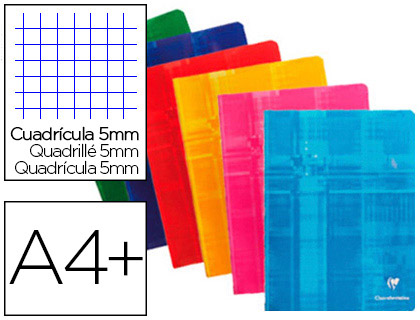 CAHIER PIQU CLAIREFONTAINE PAPIER VLIN VELOUT COUVERTURE PELLICULE A4+ 24X32CM 96 PAGES 90G 5X5MM