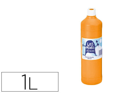GOUACHE MINI ARTISTES CONOMIQUE ULTRA-LAVABLE PRTE  L'EMPLOI PAISSE ONCTUEUSE COLORIS ORANGE FLACON 1000ML