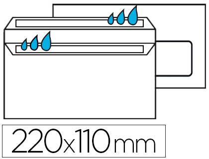 ENVELOPPE CONOMIQUE DL 110X220MM 80G AUTOCOLLANTE FENTRE 45X100MM COLORIS BLANC BOTE 500 UNITS