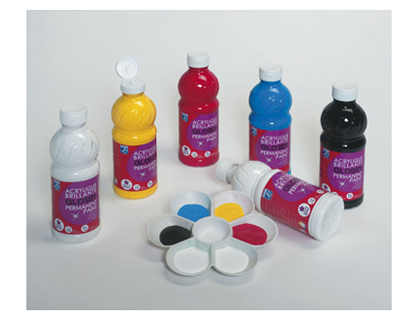 PEINTURE ACRYLIQUE LEFRANC BOURGEOIS GLOSSY FLUIDE BRILLANTE INDLBILE MULTI-SUPPORTS NOIR FLACON 500ML