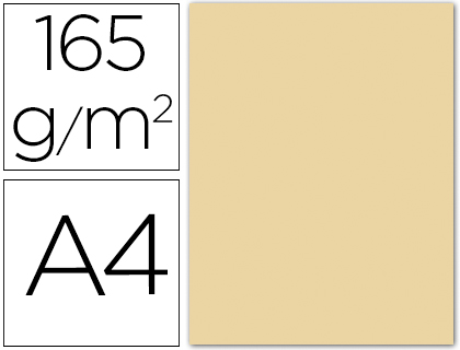 PAPIER COULEUR LIDERPAPEL MULTIFONCTION A4 165G/M2 PAQUET UNICOLORE 9 FEUILLES COLORIS CRME