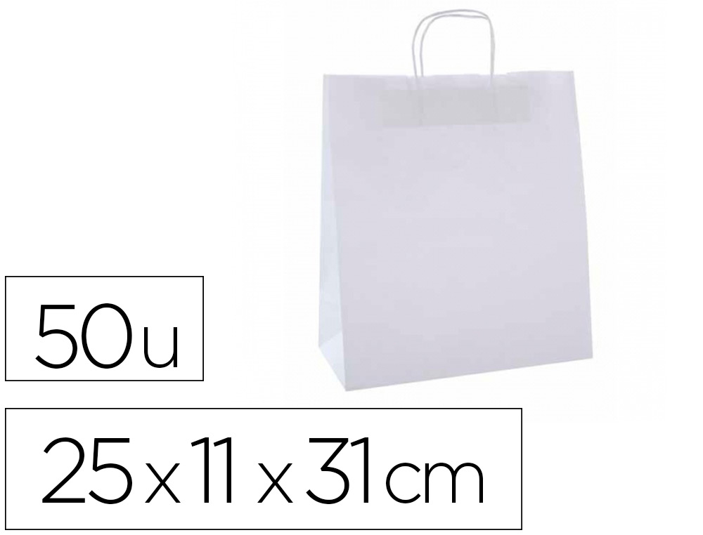 SAC KRAFT BLANC APLI 25X11X31CM PAQUET 50 UNITS