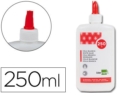 COLLE VINYLIQUE LIDERPAPEL BLANCHE TRAVAUX MANUELS PAPIER AUTRES MATRIAUX RAPIDE ADHRENCE SANS SOLVANT POT 250ML